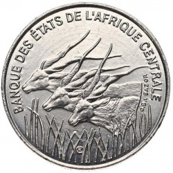 ESTADOS DEL AFRICA CENTRAL 100 FRANCOS 1996 ANTILOPES KM.13 MONEDA DE NICKEL SC Etats de L'Afrique Centrale 100 FRANCS CFA