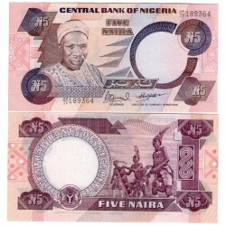 . NIGERIA 5 NAIRA 2001 Pick 24 SC BILLETE BANKNOTE