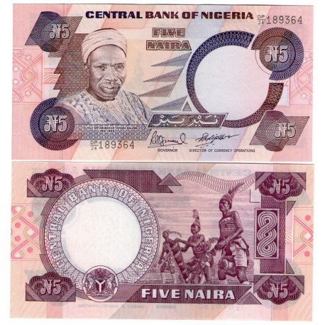 . NIGERIA 5 NAIRA 2001 Pick 24 SC BILLETE BANKNOTE