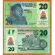 NIGERIA 20 NAIRA 2007 GENERAL MURTALA y ALFARERA Pick 34B BILLETE DE PLASTICO/POLIMERO SC Africa UNC BANKNOTE Polymer