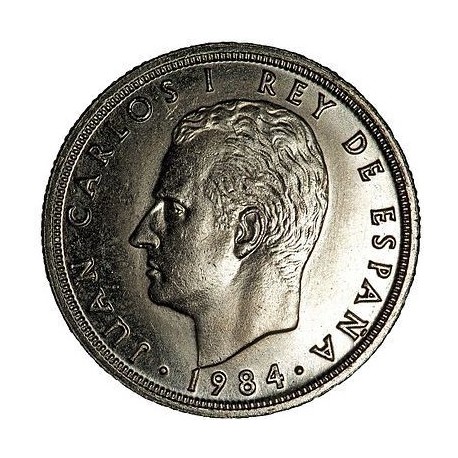 @LA MÁS RARA@ ESPAÑA 50 PESETAS 1984 M REY JUAN CARLOS I KM.825 MONEDA DE NICKEL @LUJO@ DE CARTUCHO FNMT