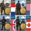 . 4 monedas @ENVIO HOY@ FRANCIA 1/4 EURO 2024 D-DAY 2ª GUERRA MUNDIAL 80 Aniversario SOLDADOS CON FUSIL LATON SC Blister