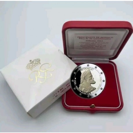 . 1 coin @22/SEP Envío@ x MONACO 2 EUROS 2022 REY ALBERTO I PROOF ESTUCHE RARA 15.000 uds. MONEDA CONMEMORATIVA