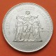 . 1 Moneda SC x FRANCIA 50 FRANCOS 1976 HERCULES KM.941.1 PLATA e IMPERFECCIONES France 50 Francs 0,87 ONZAS