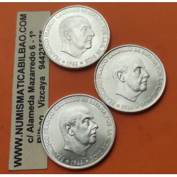 3 monedas NUEVAS SC x ESPAÑA 100 PESETAS 1966 * 19 66 + 67 + 68 FRANCISCO FRANCO KM.797 PLATA Imperfecciones ESTADO ESPAÑOL