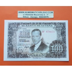 ESPAÑA 100 PESETAS 1953 JULIO ROMERO DE TORRES Serie 3F Pick 145 BILLETE SIN CIRCULAR SC PLANCHA Spain banknote