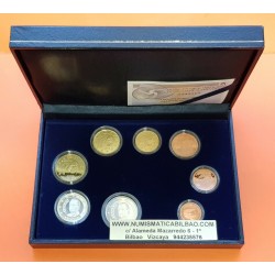 ESPAÑA ESTUCHE FNMT EURO 2008 PROOF 1+2+5+10+20+50 CENTIMOS 1 EURO + 2 EUROS 2008 capsulas 8 MONEDAS