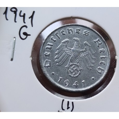 DITTRES REICH GERMANY 10 REICHSPFENNIG 1941 D SWASTIKA NAZI ZINC