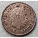 . @RARA@ ESPAÑA Rey CARLOS VII 10 CENTIMOS 1875 BRUSELAS Ceca de OÑATE MONEDA DE BRONCE @COLOR ORIGINAL@ R/2