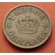 DINAMARCA 1 KRONE 1939 N-GJ CORONA REY CHRISTIAN X KM.824.2 MONEDA DE LATON OCUPACION NAZI III REICH WWII Denmark