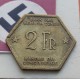 @ESCASA@ CONGO BELGA 2 FRANCOS 1943 ELEFANTE KM.25 MONEDA DE LATON Belgisch Congo Belge 2 Franc WWII