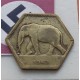 @ESCASA@ CONGO BELGA 2 FRANCOS 1943 ELEFANTE KM.25 MONEDA DE LATON Belgisch Congo Belge 2 Franc WWII