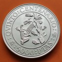 1,60 Onzas x ESPAÑA 5000 PESETAS 1990 INDIGENAS 2ª Serie V CENTENARIO MONEDA DE PLATA PROOF @NO CAPSULA - NO ESTUCHE FNMT@