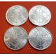 .ESPAÑA 100 PESETAS 1966 *66 67 68 70 PLATA SIN CIRCULAR LOTE x4