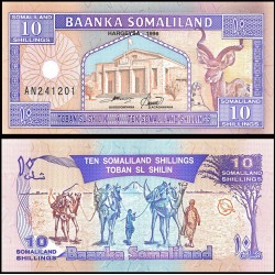 SOMALILAND 10 SHILLINGS 1994 MANADA DE DROMEDARIOS y OVEJAS Pick 3 BILLETE SC Somalilandia Somalia UNC BANKNOTE