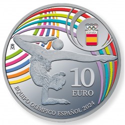 . 1 aaaacoin ESPAÑA 10 EUROS 2024 EQUIPO OLÍMPICO ESPAÑOL en PARIS MONEDA DE PLATA @COLORES@ ESTUCHE FNMT