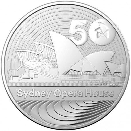 . 1 aaaoin @12/JULIO Envío@ AUSTRALIA 1 DOLAR 2023 SYDNEY OPERA HOUSE 50 Aniver. MONEDA DE PLATA Oz ONZA cápsula