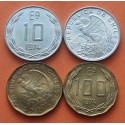 . 2 monedas x CHILE 10 ESCUDOS 1974 AGUILA ALUMINIO KM.200 + 100 ESCUDOS 1974 AGUILA KM.202 LATÓN SC-