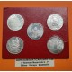 @OFERTA@ SOUVENIR VATICANO 5 MEDALLAS 1939 a 1985 PAPA PIO XII a PAPA JUAN PABLO II COBRE BAÑO DE PLATA SC-