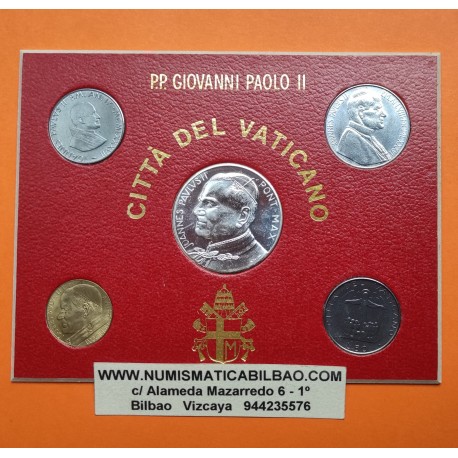 @OFERTA@ SOUVENIR VATICANO 20 + 50 + 100 LIRAS 1985 - 1986 - 1989 y MEDALLA PAPA JUAN PABLO II COBRE BAÑO DE PLATA SC-