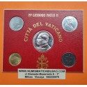 @OFERTA@ SOUVENIR VATICANO 20 + 50 + 100 LIRAS 1985 - 1986 - 1989 y MEDALLA PAPA JUAN PABLO II COBRE BAÑO DE PLATA SC-