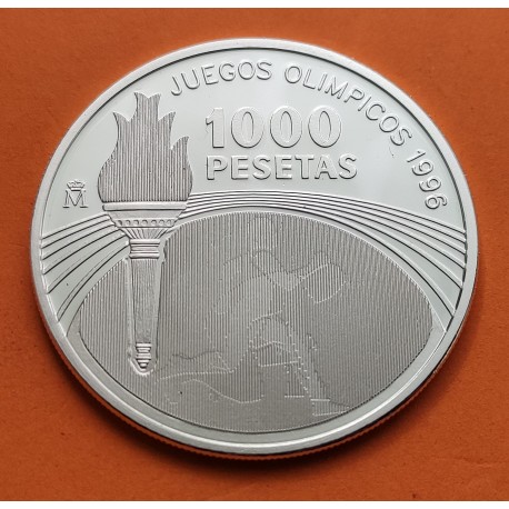 ESPAÑA 1000 PESETAS 1995 ATLANTA 1996 PLATA PROOF ESTUCHE