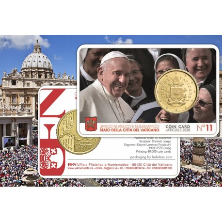 . 2015 VATICANO 50 CENTIMOS COINCARD Nº 6 COIN CARD EURO