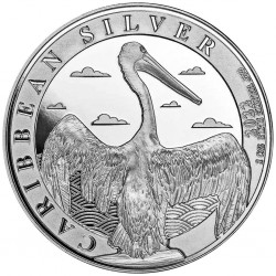 . 1 aacoin BARBADOS 1 DOLAR 2022 PELICANO MONEDA DE PLATA PROOFLIKE ONZA OZ CAPSULA 10.000 uds CARIBBEAN SILVER PELICAN