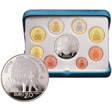 . 2015 VATICANO ESTUCHE EUROS PROOF + 20 EUROS PLATA SILVERSET