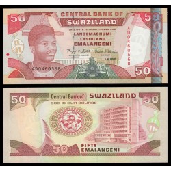 SWAZILANDIA 50 EMALANGENI 2001 MSWATI III y RASCACIELOS Pick 26 BILLETE SC Africa UNC BANKNOTE