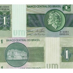 BRASIL 1 CRUZEIRO 1975 DAMA y PALACIO Firma AB Pick 191 BILLETE SC Brazil UNC BANKNOTE