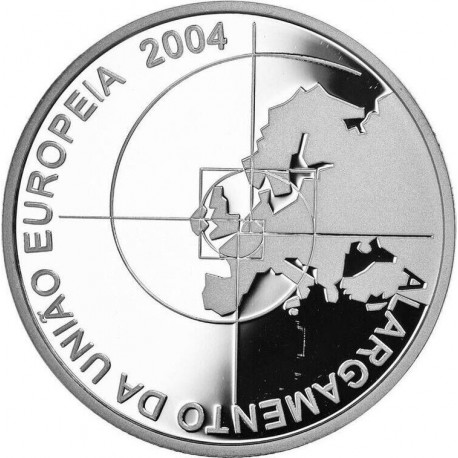 PORTUGAL 8 EUROS 2004 AMPLIACION DE LA UNION EUROPEA ENLARGEMENT MONEDA DE PLATA SC