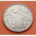 ESPAÑA 5 PESETAS 1957 * 60 ESTADO ESPAÑOL FRANCISCO FRANCO NO PLUS / SI ULTRA KM.786 MONEDA DE NICKEL SC Spain