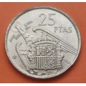 ESPAÑA 25 PESETAS 1957 * 68 ESTADO ESPAÑOL FRANCISCO FRANCO SI PLUS / ULTRA KM.787 MONEDA DE NICKEL SC- Spain R/3