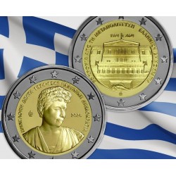 . 1 aaaacoin @ENVIO HOY@ GRECIA 2 EUROS 2024 PENELOPE DELTA + DEMOCRACIA @2 MONEDAS CONMEMORATIVAS@ Greece
