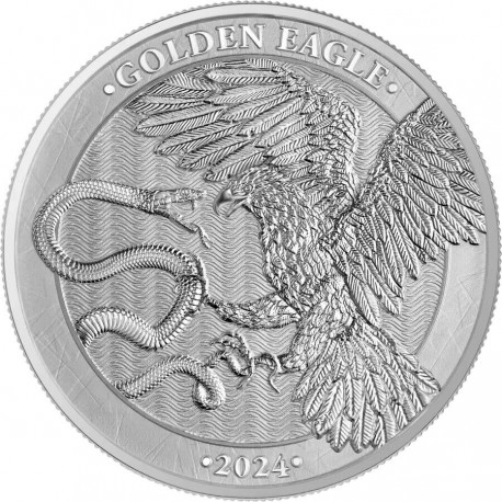 . 1 aaaacoin @ENVÍO HOY@ MALTA 5 EUROS 2024 GOLDEN EAGLE y CRUZ MEDIEVAL 2ª MONEDA DE PLATA ONZA Oz CÁPSULA