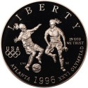 ESTADOS UNIDOS 1/2 DOLAR 1996 S Olimpiada de ATLANTA 1996 FUTBOL KM.271 MONEDA DE NICKEL @PROOF@ USA Half Dollar SOCCER UNC