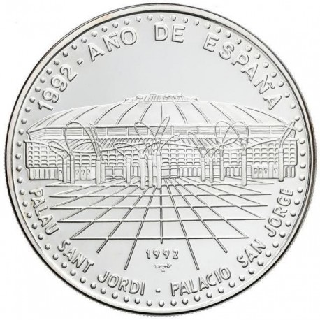 @Tirada 550@ CUBA 50 PESOS 1992 PALAU SANT JORDI OLIMPIADA BARCELONA KM.382 MONEDA DE PLATA PROOF 5 Onzas