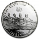 ESTADOS UNIDOS 1 DOLAR 1996 P REMEROS EN BARCA OLIMPIADA DE ATLANTA KM.272 MONEDA DE PLATA SI CÁPSULA Rowing