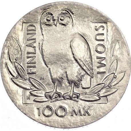 FINLANDIA 10 MARKKAA 1971 HELSINKI PLATA SILVER FINNLAND KM*52