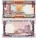 HONG KONG 5 DOLARES 1975 RASCACIELOS HONGKONG CHARTERED BANK N.. 402 Pick 73.B.2 BILLETE SC China ex-colony UNC BANKNOTE