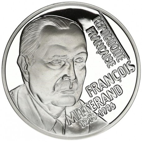 . Tirada 5.000 x BELGICA 20 EURO ECU 1996 FRANCOIS MITTERAND PRESIDENTE en FRANCIA MONEDA DE PLATA PROOF 20 Ecu 1996