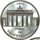 FRANCIA 100 FRANCOS 1993 LA PUERTA DE BRADENBURGO en BERLÍN KM.1032 MONEDA DE PLATA PROOF CÁPSULA France 15 Ecus