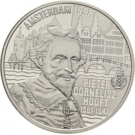 HOLANDA 20 EURO 1997 PETER CORNELISZ HOOFT 33 mm. 15 grs. KM.X.134.1 MONEDA DE PLATA PROOF The Netherlands