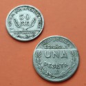 2 monedas x SANTANDER PALENCIA y BURGOS 50 CENTIMOS 1937 + 1 PESETA 1937 GUERRA CIVIL NICKEL ESPAÑA Par/3