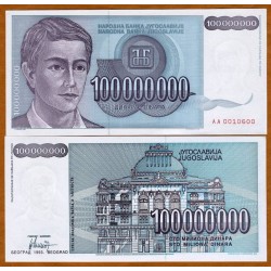 . YUGOSLAVIA 10000 DINARA 1993 Pick 129 MBC BILLETE DINAR