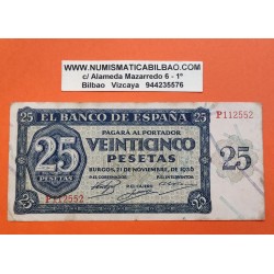 25 PESETAS 1936 NOVIEMBRE 21 BURGOS Serie G SC ESPAÑA