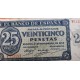 ESPAÑA 25 PESETAS 1936 BURGOS - SOLDADO NACIONAL CON CASCO Serie P 112552 Pick 99A BILLETE MBC- Spain banknote