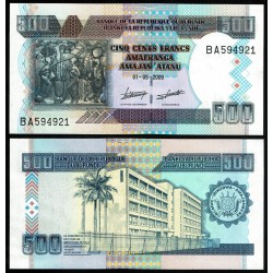 BURUNDI 500 FRANCOS 2009 GRABADO DE ABORIGENES Pick 45 BILLETE SC Africa 500 Francs Amafaranga UNC BANKNOTE