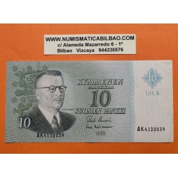 @PVP NUEVO 40€ FINLANDIA 10 MARKKAA 1963 PAASIKIVI Pick 104 BILLETE CIRCULADO Finnland banknote